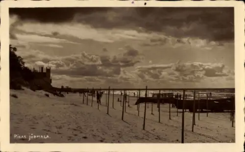 Ak Jūrmala Rigaer Strand Lettland, Strand, Wolken, Menschen, PIGAS JURMALA