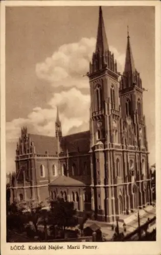 Ak Łódź Lodsch Polen, Kirche, Türme