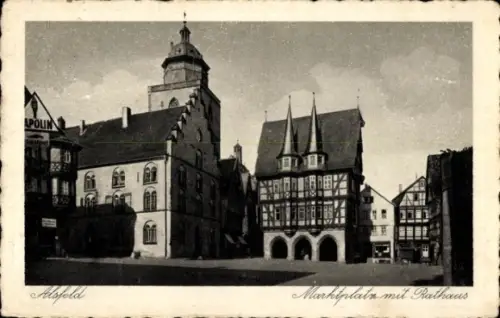 Ak Alsfeld in Hessen, APOLIN,  Marktplatz, Rathaus