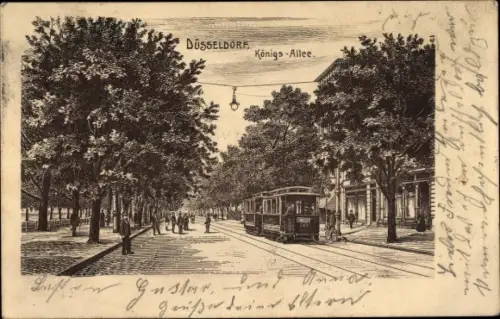 Ak Düsseldorf am Rhein, Königs-Allee, Straßenbahn