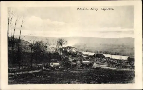 Ak Vilosnes Haraumont Lothringen Meuse, Sägewerk