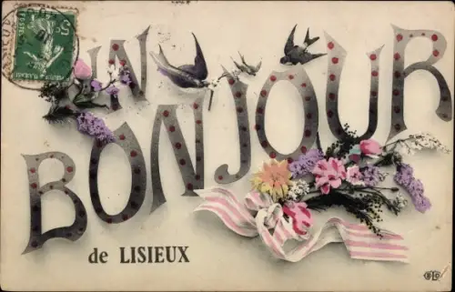 Buchstaben Ak Lisieux Calvados, un Bonjour de Lisieux