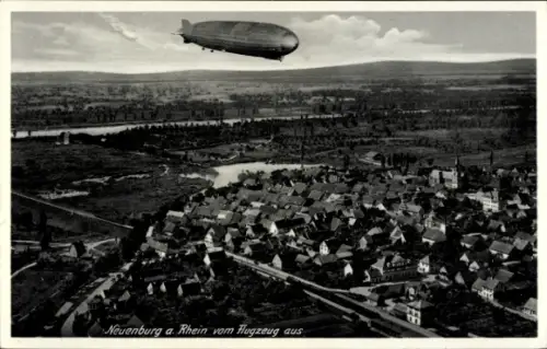 Ak Neuenburg am Rhein Baden, Luftaufnahme von  Zeppelin, Häuseransicht