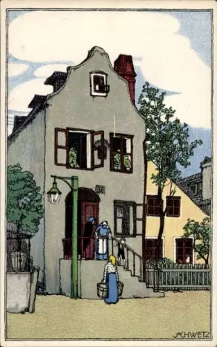 Künstler Ak Schwetz, K., Wien VI., Ratzenstadl