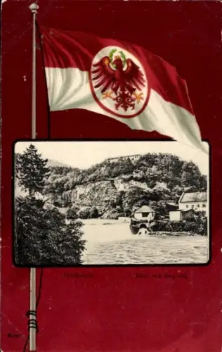 Passepartout Ak Innsbruck in Tirol, Gesamtansicht, Fahne