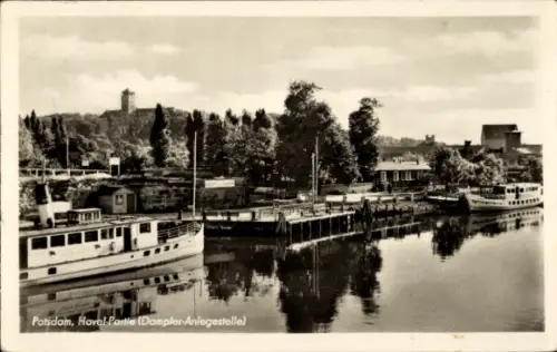 Ak Potsdam in Brandenburg, Havelpartie, Dampferanlegestelle