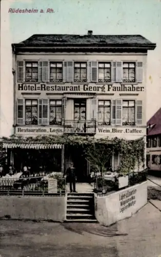 Ak Rüdesheim am Rhein, Hotel und Restaurant