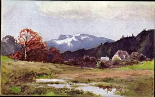 Künstler Ak Splitgerber, Berglandschaft