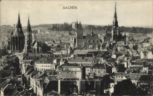 Ak Aachen, Stadtansicht   Gebäude, Türme, 