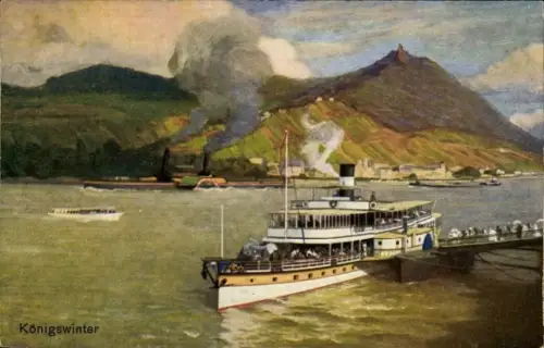 Ak Königswinter am Rhein, Salondampfer der Köln Düsseldorfer Rheindampfschiffahrt