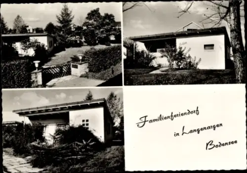 Ak Langenargen am Bodensee, Familienferiendorf,  Bodensee, vier Bilder, schwarz-weiß