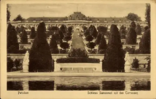 Ak Potsdam Sanssouci, Schloss Sanssouci, Terrassen, Potsdam