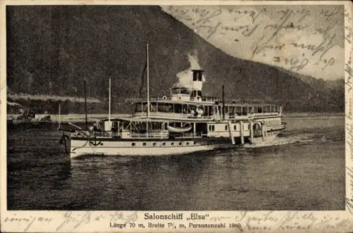 Ak Rheindampfer Elsa, Salonschiff