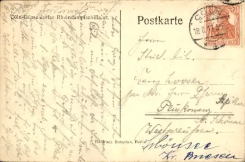 Ak Rheindampfer Elsa, Salonschiff