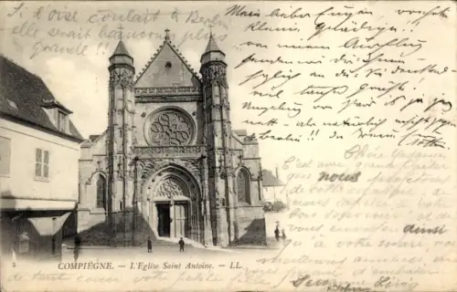Ak Compiègne Oise, L'Eglise Saint Antoine,  aus  französische Schrift