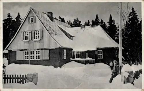 Ak Goslar am Harz, Goslarer Jägerhaus im Winter