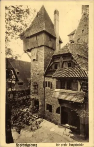 Ak Orschwiller Orschweiler Elsass Bas Rhin, Hohkönigsburg,  große Burgschmiede,  Architektur, 