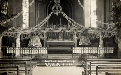 Foto Ak Rixheim Elsass Haut Rhin, Kircheninneres