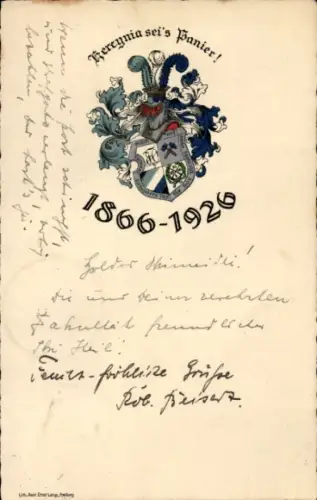Studentika Ak Clausthal, Corps Hercynia, 1866-1926, Wappen, WSC
