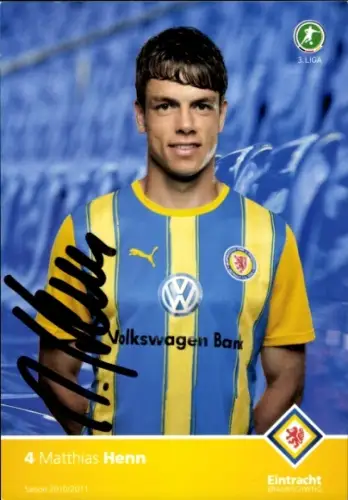 Autogrammkarte Fußballer Matthias Henn, Eintracht Braunschweig, Autogramm