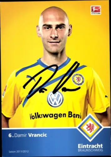 Autogrammkarte Fußballer Damir Vrancic, Eintracht Braunschweig, Autogramm