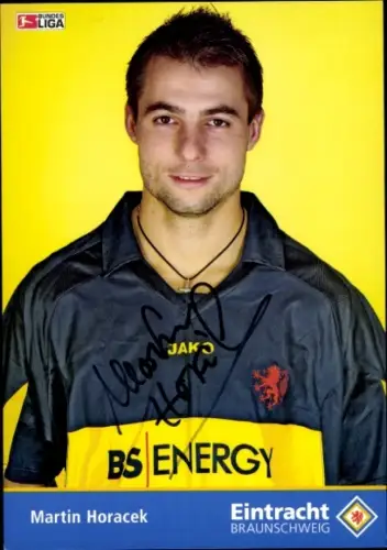 Autogrammkarte Fußballer Marin Horacek, Eintracht Braunschweig, Portrait, Autogramm