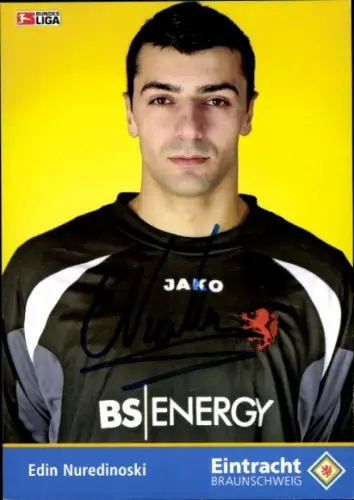 Autogrammkarte Fußballer Edin Nuredinoski, Eintracht Braunschweig, Autogramm