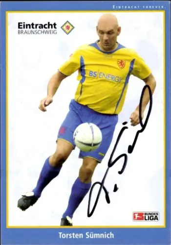 Autogrammkarte Fußballer Torsten Sümnich, Eintracht Braunschweig, Autogramm
