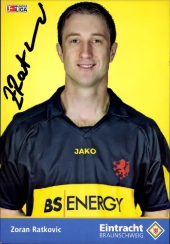 Autogrammkarte Fußballer Zoran Ratkovic, Eintracht Braunschweig, Autogramm