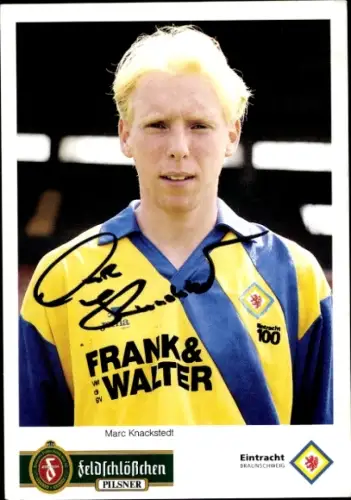 Autogrammkarte Fußballer Marc Knackstedt, Eintracht Braunschweig, Portrait, Autogramm