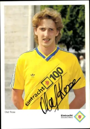 Autogrammkarte Fußballer Olaf Rose, Eintracht Braunschweig, Autogramm