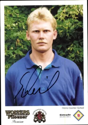 Autogrammkarte Fußballer Heinz Günter Scheil, Eintracht Braunschweig, Autogramm