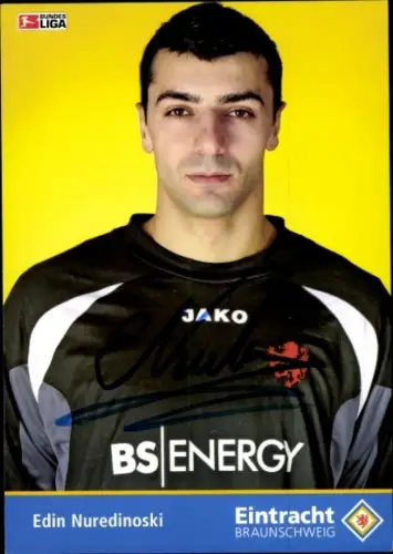 Autogrammkarte Fußballer Edin Nuredinoski, Eintracht Braunschweig, Autogramm