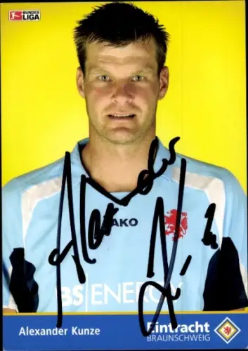 Autogrammkarte Fußballer Alexander Kunze, Eintracht Braunschweig, Autogramm