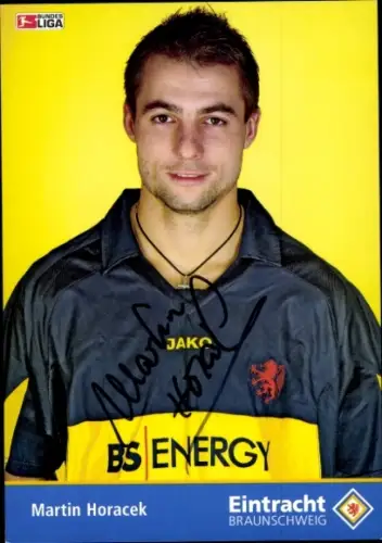 Autogrammkarte Fußballer Marin Horacek, Eintracht Braunschweig, Portrait, Autogramm