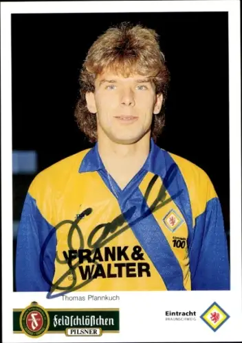 Autogrammkarte Fußballer Thomas Pfannkuch, Eintracht Braunschweig, Autogramm