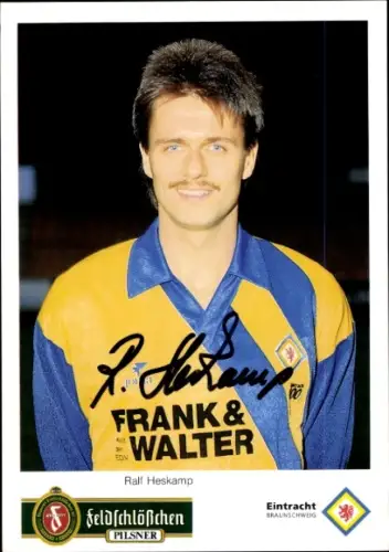Autogrammkarte Fußballer Ralf Heskamp, Eintracht Braunschweig, Autogramm