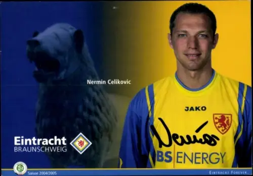 Autogrammkarte Fußballer Nermin Celikovic, Eintracht Braunschweig, Autogramm