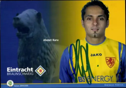 Autogrammkarte Fußballer Ahmet Kuru, Eintracht Braunschweig, Autogramm