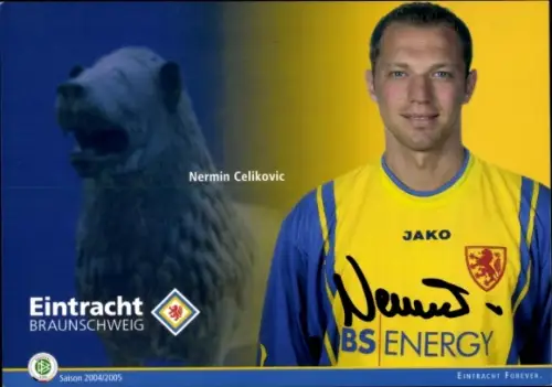 Autogrammkarte Fußballer Nermin Celikovic, Eintracht Braunschweig, Autogramm
