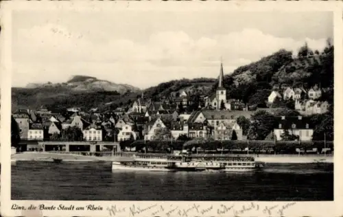 Ak Linz am Rhein, Panorama, Motorschiff Goethe