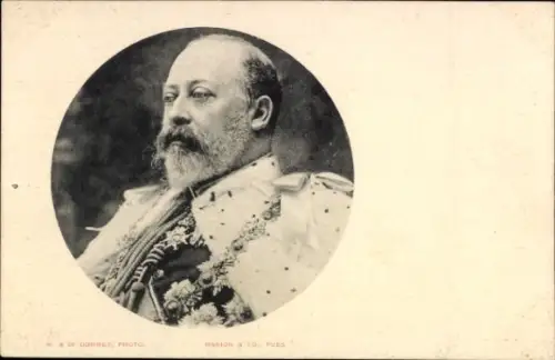 Passepartout Ak König Edward VII, Portrait