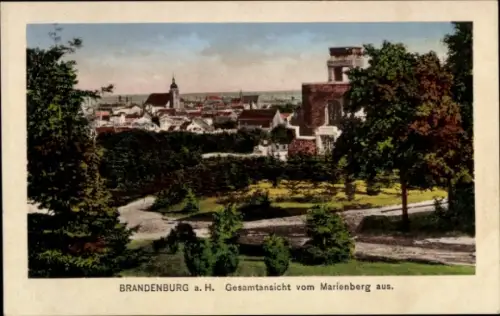 Ak Brandenburg an der Havel, Gesamtansicht vom Marienberg aus