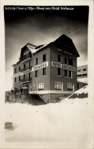 Ak Huez Isère, Alpe d’Huez, Winteransicht Hotel Edelweiss