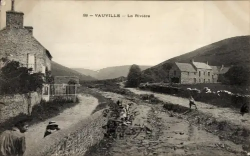Ak Vauville Manche, La Riviere