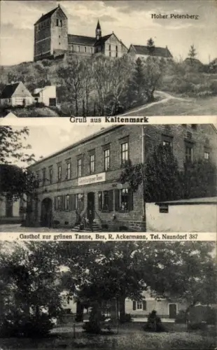Ak Kaltenmark Krosigk Petersberg im Saalekreis, Hoher Petersberg, Gasthof zur grünen Tanne