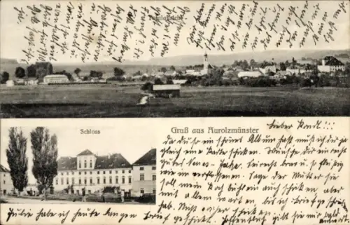 Ak Aurolzmünster Oberösterreich, Gesamtansicht, Schloss