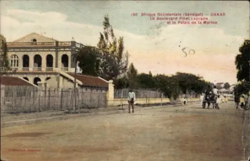 Ak Dakar Senegal, Boulevard Pinet Laprade, Palais de la Marine,  Afrika, 