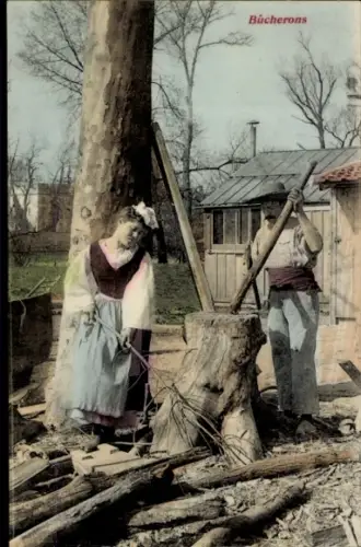 Ak Bucherons, Holzfäller