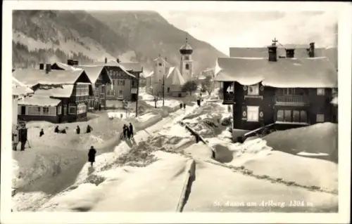 Ak St. Anton am Arlberg Tirol Österreich, Winteransicht